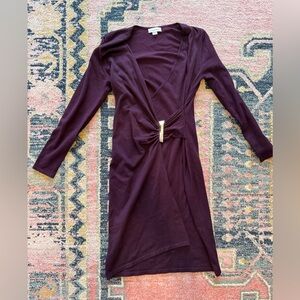 Calvin Klein Deep Purple Long Sleeve Dress